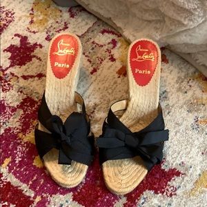 Christian Louboutin Bow Espadrille Wedges